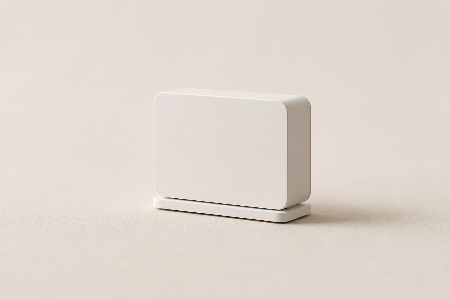 Senecta pod photographed against a warm neutral studio background